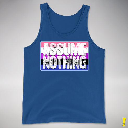 Assume Nothing Genderfluid Pride Flag Premium Tank Top - Royal Blue